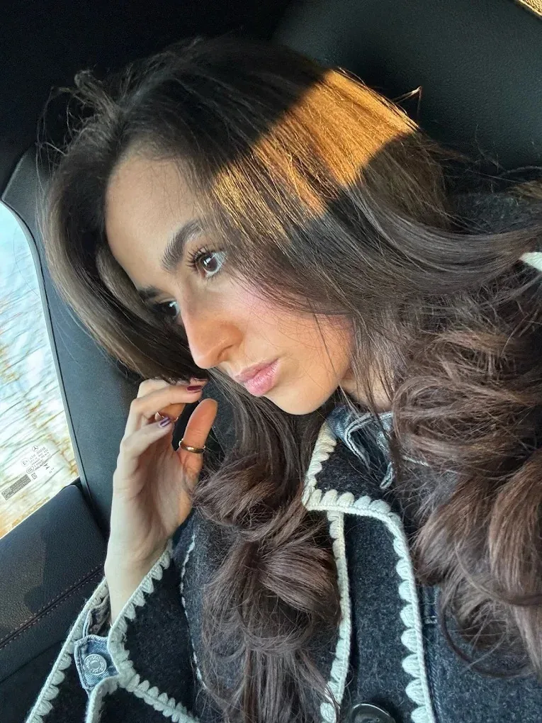 Brunette curls, close up
